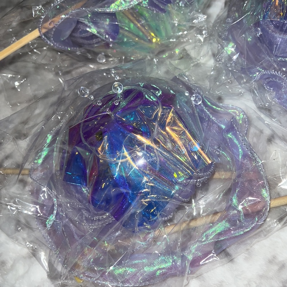 Jellyfish light ๐ชผ๐ PURPLE light up holographic 3 modes clear beads hanging - Picture 11 of 13